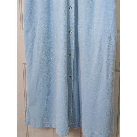Intimate Appeal Terry Cloth Robe Housecoat XL Petite Blue Snap Front Duster S/S - Picture 3 of 11